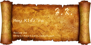 Hey Klára névjegykártya