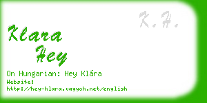 klara hey business card